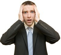 scared businessman image