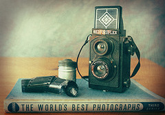 Movie camera and book