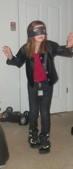 homemade ninja spy costume what she's wearing