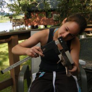 Sarah, working the caliper!