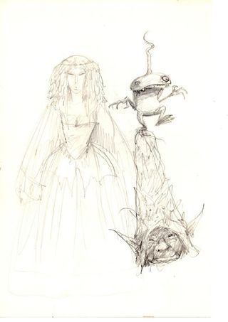 Sketchbook page by Brian Froud 