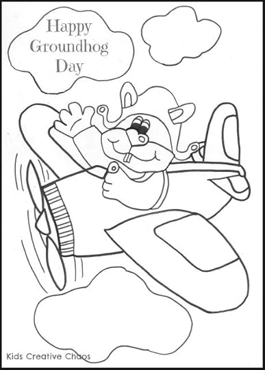 Groundhog wishes Happy Groundhog's Day Coloring Page