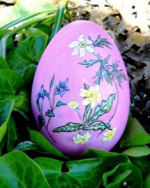 Easter Egg Back with Flowers2
