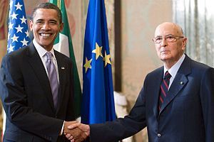 US President Barack Obama and Italian Presiden...