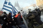 ATHENS, GREECE - FEBRUARY 12: People clash wi...