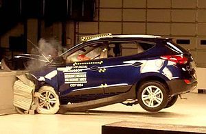 Crash-test of a 2010 Hyundai Tucson GLS at the...