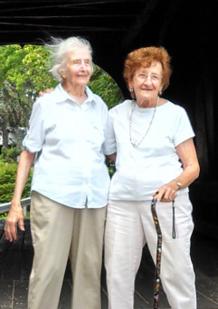 Katherine and Mom at covered bridge EDITED