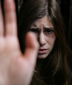 scared pretty girl