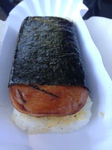 Spam sushi! About as good as you think.
