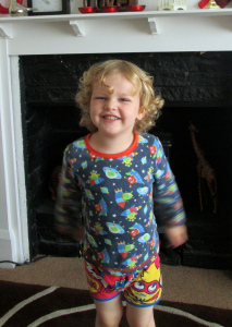 Joe, in front of the same fireplace. (Harry wouldn't pose.)