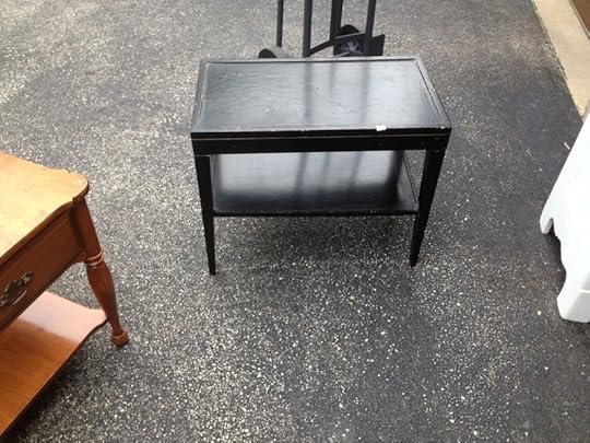 Black table before