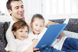 dad reading kids