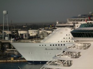 The massive Allure of the Seas prepares for it's first cruise from Fort Lauderdale in 2010. The Privateer Clause photo