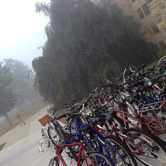 Bikes in the fog. #vatech