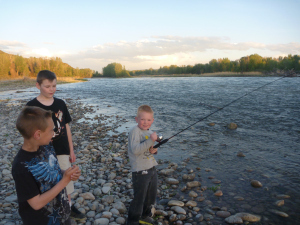 The mighty fisherman, Skyler, tackles a big brown all by himself!