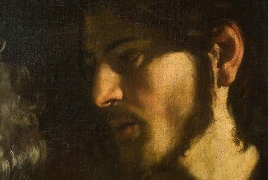 Jesus in The Calling of St. Matthew by Caravaggio