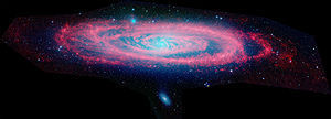 Image of Adromeda Galaxy in infrared.