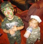 camouflaged children