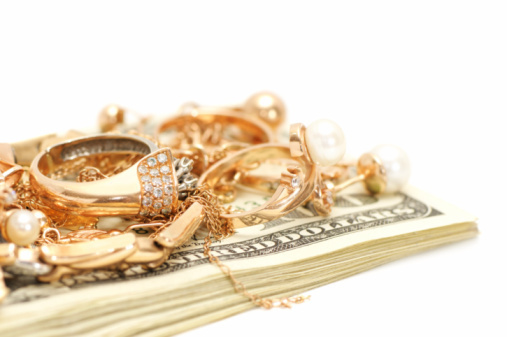 Gold ornaments and dollars