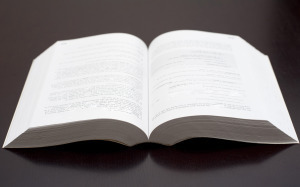 Open book on black