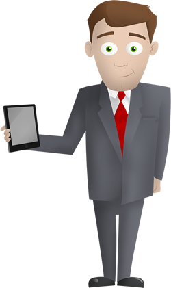 Man Holding Tablet
