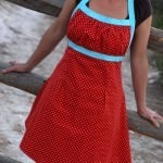 red polka dot apron