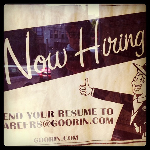Now hiring.