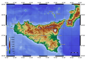 Description: Topography of Sicily, created wit...