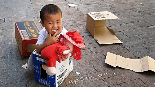 Funny Chinese Child Playing Boy