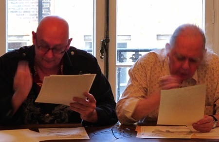 Steve McCaffery & cris cheek performing Carnival, 2012