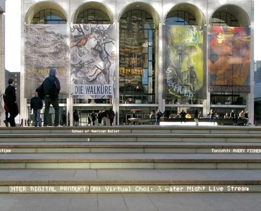 Virtual Choir 3 in lights at Lincoln Center