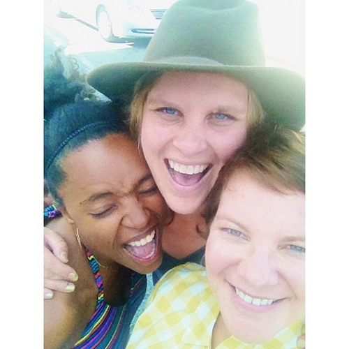 Such a sweet 24 hours with these two. #grateful #loveandadoremygirlfriends #myriambabyissolucky @myriamjoseph & @matirose