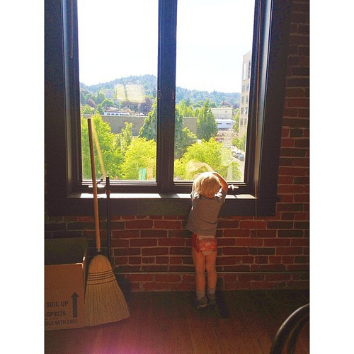 Adore this photo capturing True checking out new view from new studio. #soulshinestudio