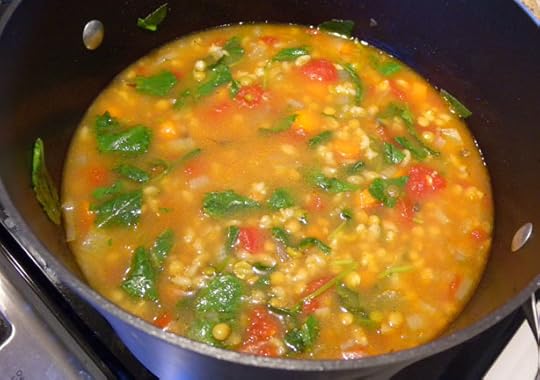 Barley, lentil and split pea soup via Terry Odell