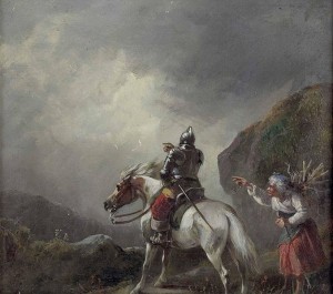 Meno_Mühlig_Holzsammlerin_weist_Ritter_den_Weg