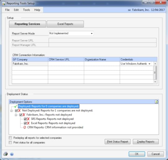 Reporting Tools Setup
