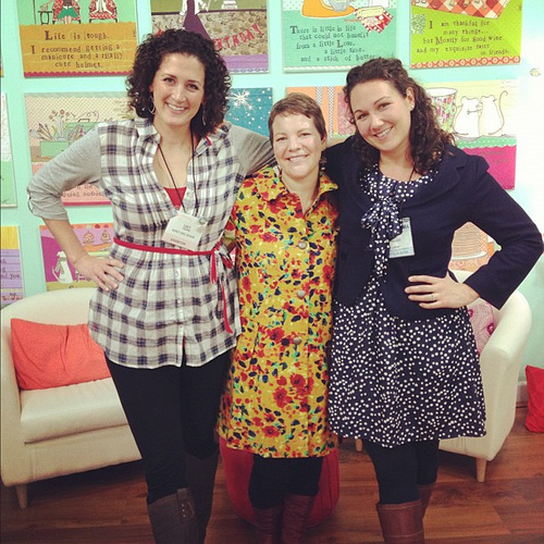 With my (tall) girls @lacylike and @curlygirl510 in curly girl's showroom. Atlanta market!