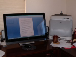 Computer in author Terry Odell's office