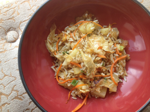 vegan pineapple yuba fried rice