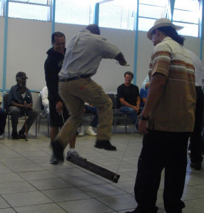 Jumping Over the Freedom Stick at the July Welcome Home Event
