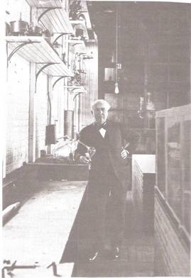 Edison Holding an Edison Effect Tube (West Orange)