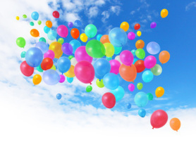 Colorful balloons on blue sky