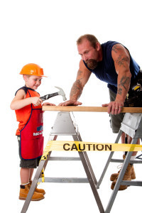 Father and son carpenter job