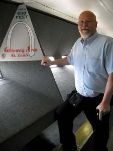 Hubby Bob inside Gateway Arch