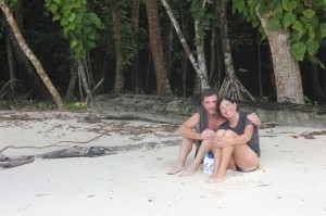 Thanks to Annette for this photo of us from our private island luncheon in Palau!