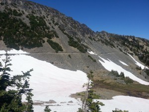 See the trail along the cliff? This is the LOW part.