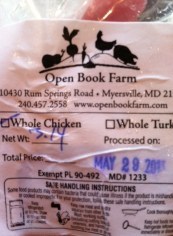 open book chicken label