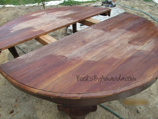 old table being refinished