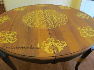 stenciled table