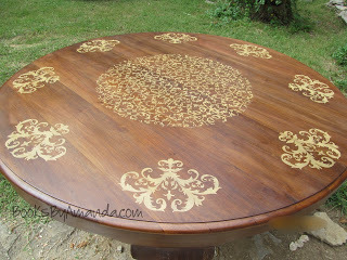 refinished stenciled table